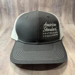 American Standard HVAC Gray & White Trucker Hat Heating & Air Conditioner Mesh